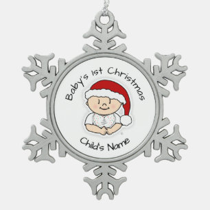 Baby First Christmas Cute Snowflake Frame Ornament