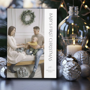 Baby First Christmas Family Photo  Holiday Card
