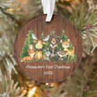 Baby First Christmas Forest Animals Rustic