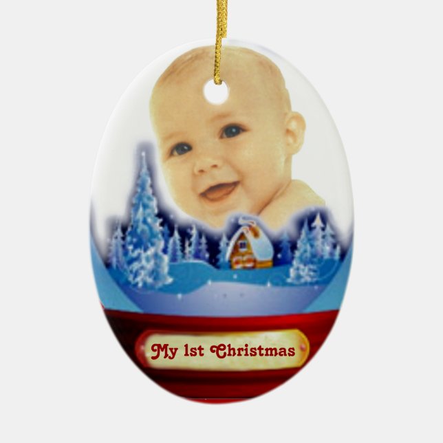 Baby First Christmas Globe Ceramic Tree Decoration (Front)