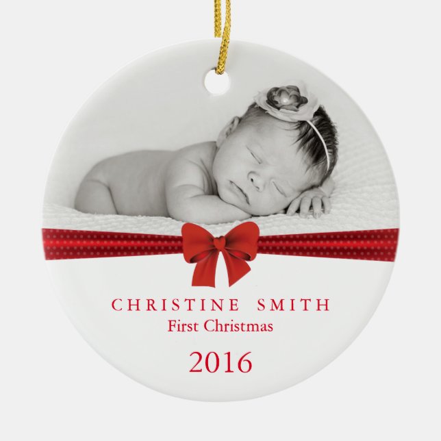 Baby First Christmas ornament customisable (Front)