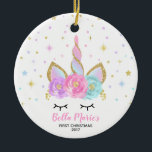 Baby First Christmas Ornament Unicorn Ornament<br><div class="desc">Baby First Christmas Ornament Unicorn Christmas Ornament.
Designs are © PIXEL PERFECTION PARTY LTD</div>