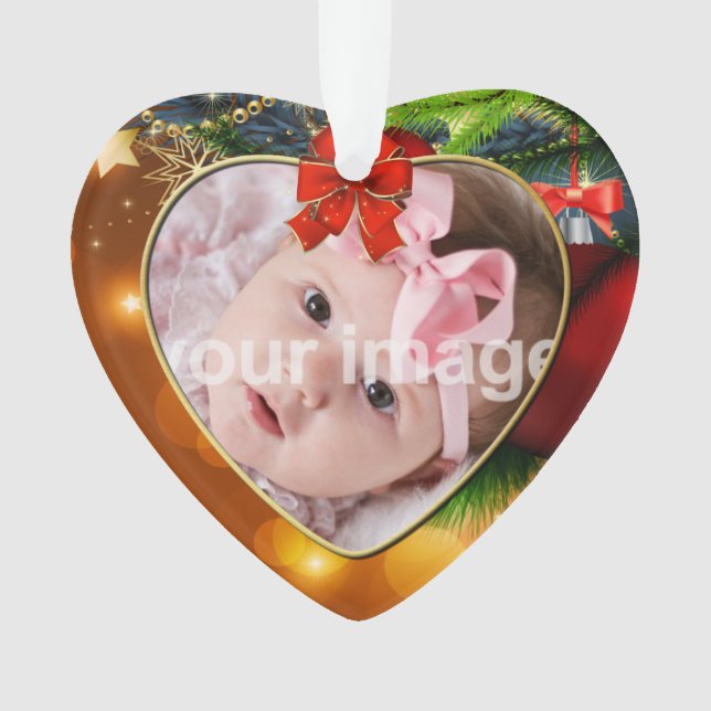 Baby First Christmas - Personalised Photo Ornament (Front)