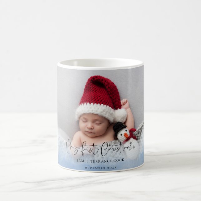 Baby First Christmas Photo Overlay Coffee Mug (Center)