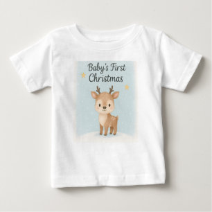 Baby first christmas reindeer cute festive family  baby T-Shirt