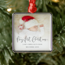 Baby First Christmas Script Name Photo Overlay