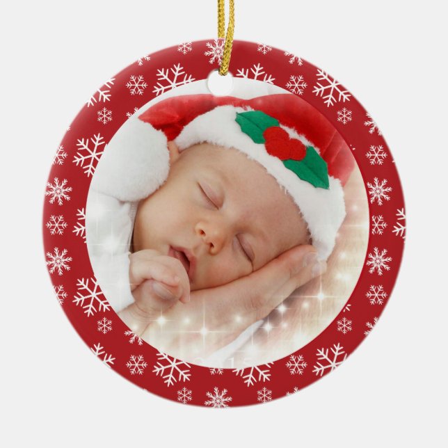 Baby First Christmas snowflakes ornament (Front)