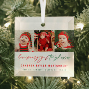 Baby First Christmas Tiny Kisses Photo Ornament