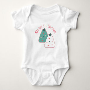 Baby First Christmas Tree Cookies Holiday Festive Baby Bodysuit