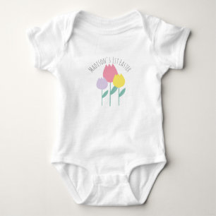 Baby First Easter Spring Tulips Baby Bodysuit