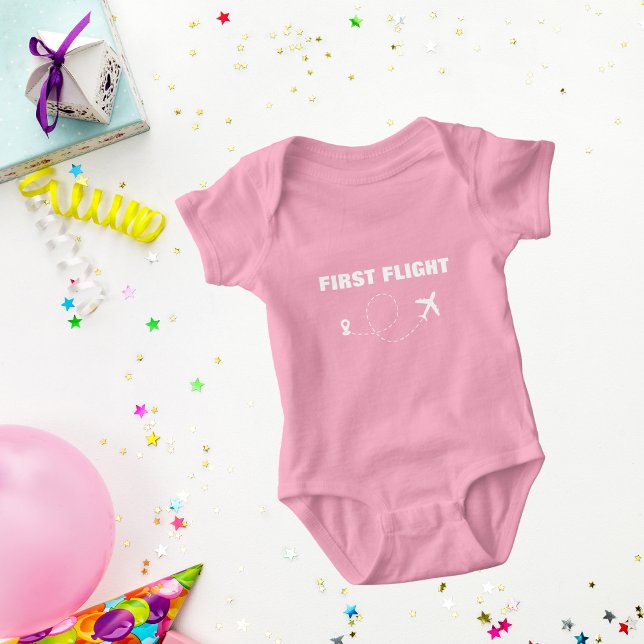 Baby FIRST FLIGHT, Cool Aeroplane, Travel Baby Bodysuit (Creator Uploaded)