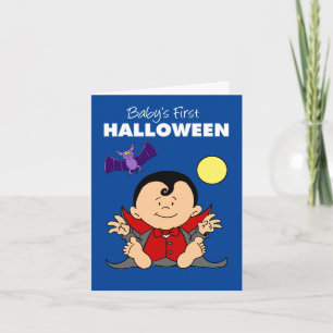 Baby First Halloween Girl Cartoon Witch  Holiday Card