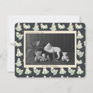 Baby First Halloween Spooky Baby Photo  Holiday Card