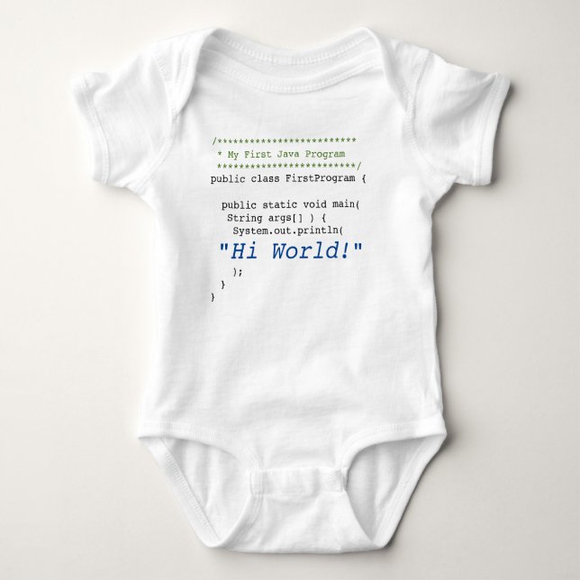 Baby First Java Program Baby Bodysuit (Front)