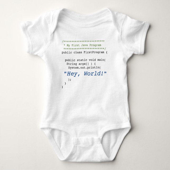 Baby First Java Program Baby Bodysuit (Front)