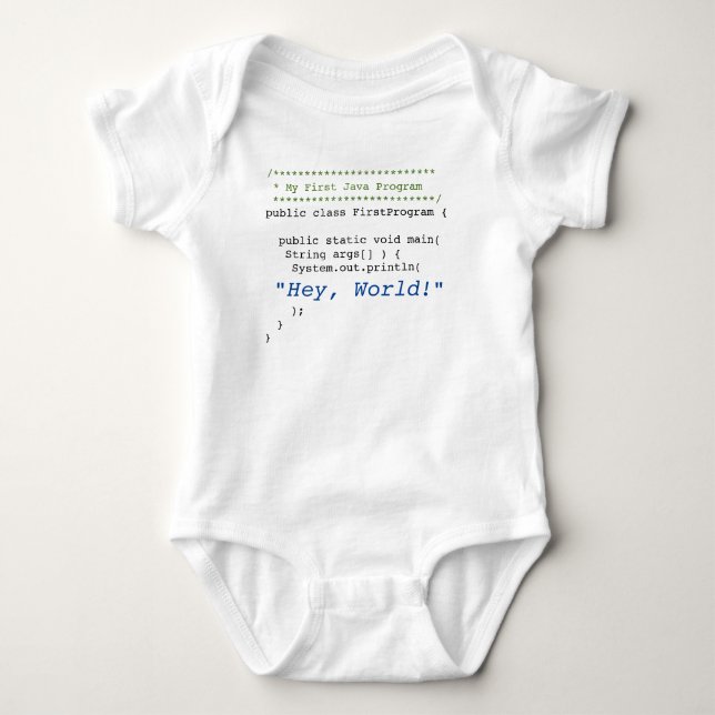 Baby First Java Program Bodysuit (Front)