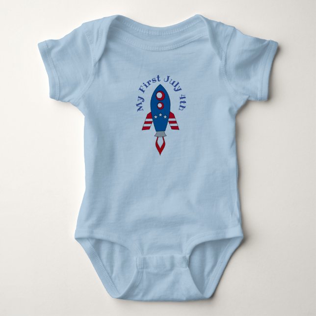 Baby First July 4th One Piece Bodysuit (Front)