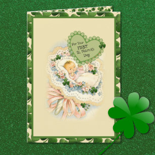 Baby First St. Patrick's Day Card Vintage