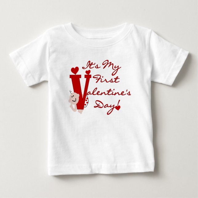 Baby First Valentine's Day Baby T-Shirt (Front)