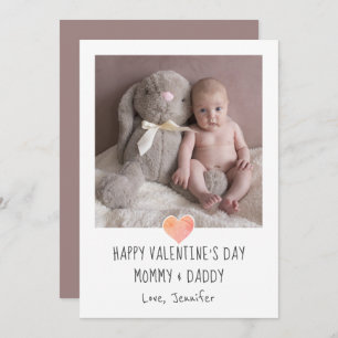 Baby First Valentines Day To Mum Dad Holiday Card