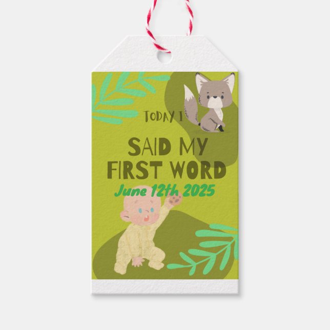 Baby first words  gift tags (Front)