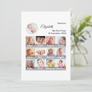 Baby First Year 12 Month Photo Collage Milestone