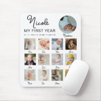 Baby First Year 12 Months Photo Collage Modern