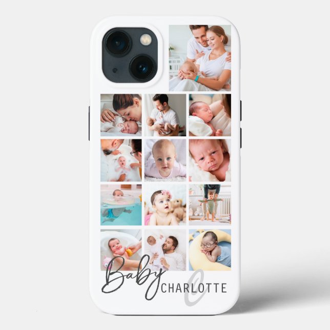Baby First Year Personalised Family Photo Collage Case-Mate iPhone Case (Back)
