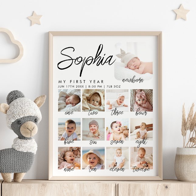 Baby First Year Photo Collage Custom Poster (Creator Uploaded)