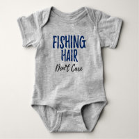 Baby Fishing Hair Don't Care Jersey Bodysuit Shirt
