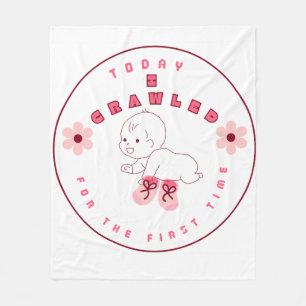 Baby fisrt crawl fleece blanket