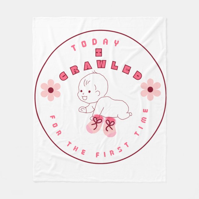 Baby fisrt crawl fleece blanket (Front)