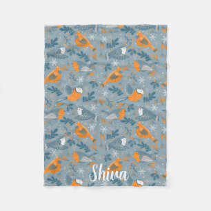 baby fleece Woodland birds fleece blanket