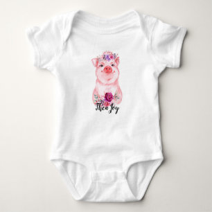 Baby Floral Pig Bodysuit