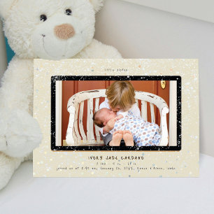 Baby Flurry Horizontal Birth Announcement
