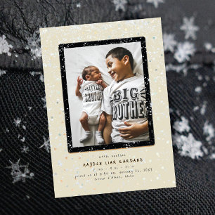 Baby Flurry   Vertical Birth Announcement