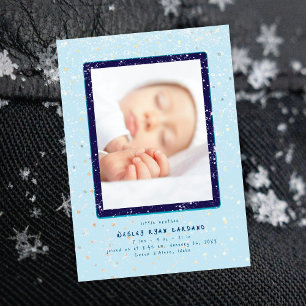 Baby Flurry   Vertical Birth Announcement