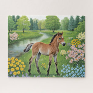 Baby Foal In Meadow Jigsaw Puzzle