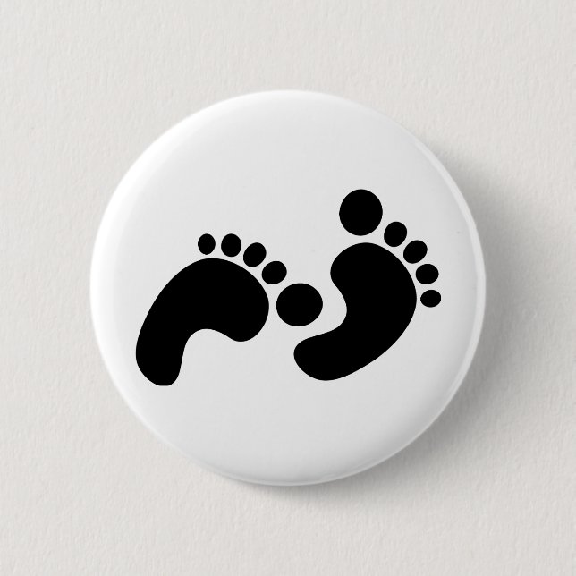 baby footprints 6 cm round badge (Front)
