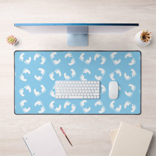 Baby Footprints, Babies Foot, Footsteps, Blue, Boy Desk Mat