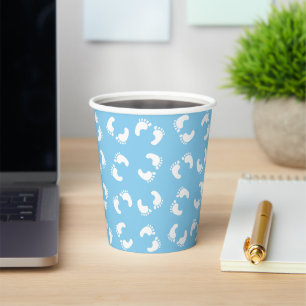 Baby Footprints, Babies Foot, Footsteps, Blue, Boy Paper Cups