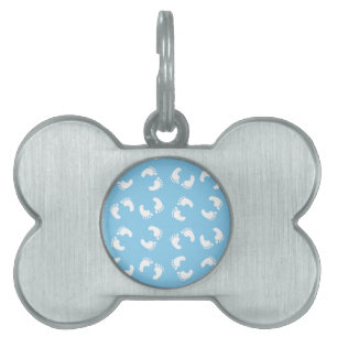 Baby Footprints, Babies Foot, Footsteps, Blue, Boy Pet ID Tag