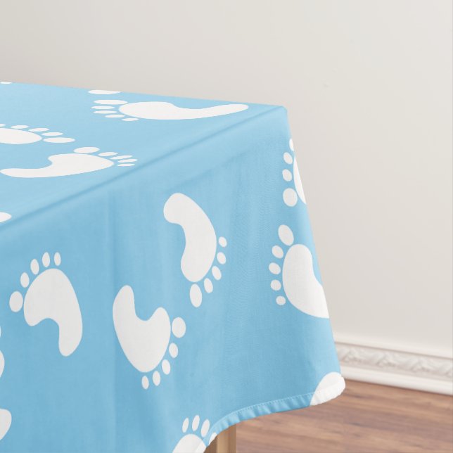 Baby Footprints, Babies Foot, Footsteps, Blue, Boy Tablecloth (In Situ)