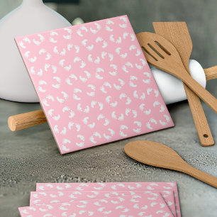 Baby Footprints, Babies Foot, Footsteps, Pink Girl Ceramic Tile