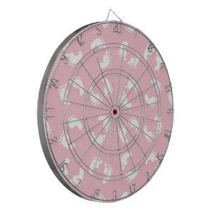 Baby Footprints, Babies Foot, Footsteps, Pink Girl Dartboard