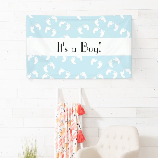 Baby Footprints, Baby Foot, Footsteps, Baby Shower Banner (Insitu)
