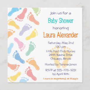 Baby Footprints- Baby Shower Invitation