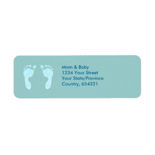 Baby Footprints (Boy) Return Address Label