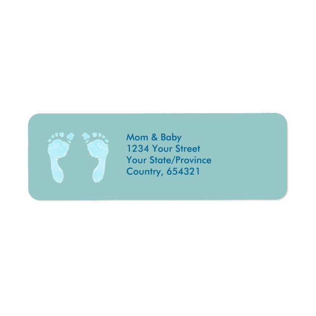 Baby Footprints (Boy) Return Address Label (Front)