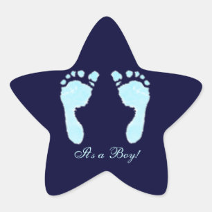 Baby Footprints (Boy) Star Sticker